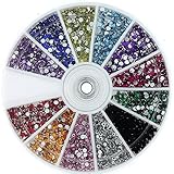Nail Art Strass Pack 1200 Premium Qualität Edelsteine - Strass Deco mit Rad