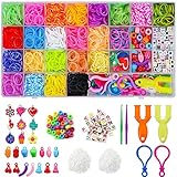 Elekin Loom Bänder Set für Kinder, 2000+ Bunt Gummibänder DIY Loombänder Kasten Mit Zubehör...