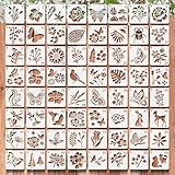 64 Stück Schablonen Set 7.6x7.6cm – Wiederverwendbare Malschablonen für DIY, Möbel, Holz,...