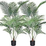 Fopamtri künstliche Areca Palme 140 cm künstliche Palme, 15 Zweige, für drinnen und draußen...