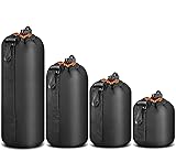 Windfromort 4 Pcs Objektivbeutel - Neopren objektivtasche - Kamera Tasche Objektivtasche - Weiche...