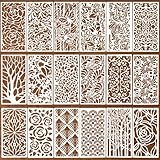 Heclia Kunststoff Schablonen Set Schablonen zum Malen 18 Stück abstrakte Schichtschablone...