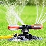 Garten Sprinkler,Automatische 360 Grad Rotierende Rasen Wasser Sprinkler,3-Arm Sprenger Gardena...