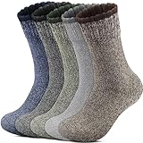 Reamphy 5 Paar Thermosocken Herren, Winter Warme Socken Merino Wollsocken Herren 39-46, Dicke...