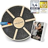 Body & Mind Balance-Board Deluxe Wackelbrett aus Holz für Physio-Therapie-Kreisel-Training;...