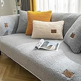 LINGKY Samt Sofabezug 1 2 3 4 Sitzer, L Form Sofaüberwurfe, Ecksofa Sofa überzug Pets Dog Couch...