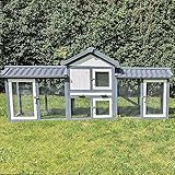 NYVI Hasenstall mit Auslauf - XXL Kleintierstall mit Gehege - PVC Dach - Winterfest & Wetterfest...