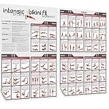 intensic SPORTS Bauch Beine Po Übungs-Poster - 2x DIN A1-60 Fitness-Übungen ohne Geräte für...