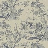 Yomshi Selbstklebende Tapete Vintage 41X300cm Beige Blau Klebefolie Tier Tapete Verdicken...