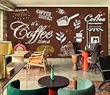 Vlies Fototapete Café 3D Effekt 150x105 Retro-Muster Foto Tapete Schlafzimmer Wohnzimmer Moderne XL...