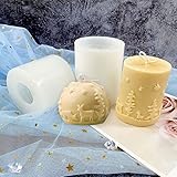 2 Stück Kerzen Gießform Weihnachtskerzenform Weihnacht Kerzenform Silikon DIY Silikonform für...