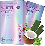 Schonende Zahnaufhellung Whitening Strips - (14 Anwendungen) Bleaching Zähne frei von Peroxid für...