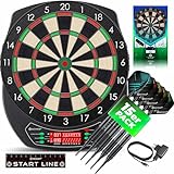 KESSER® Elektronische Dartscheibe Profi Set - E Dartboard mit 15 Dartpfeile + 35 Pro Flights 100...
