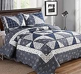 VIVILINEN 3 Teilig Bettwäsche Set Tagesdecke 220 x 240cm + 2 Kissenbezug 50x70cm Bettüberwurf...