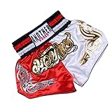 Hochleistungs-Muay-Thai-Shorts aus atmungsaktiven Fasermischungen für Sporttraining (XS Rot +...