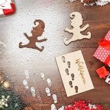 Wichtelschablone Fußabdrücke, Kreativset Wichteltür Zubehör, Wiederverwendbare Holz Wichtel...