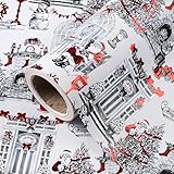 WRAPAHOLIC Weihnachts-Geschenkpapier im Vintage-Stil, Mini-Rolle, 43,2 cm x 100 m, rote Folie,...