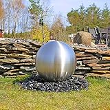 CLGarden Große Kugel aus Edelstahl 48cm Durchmesser für Gartenbrunnen Kugel matt gebürstet...