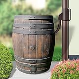 REGENTONNE REGENFASS WASSERFASS REGENWASSERBEHÄLTER REGENWASSERFASS GARTENFASS Eichenfass 50l Liter...