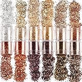 FLOFIA 12 Box Nagel Glitzer Pailletten Holographisches Glitzerpulver Puder für Make Up Gesicht...