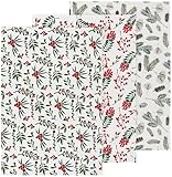 Now Designs Winterberry Baker's Floursack Weihnachten Geschirrtücher Set von 3 - Festliche...