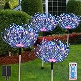 Solar Gartenleuchten für den Außenbereich 4er-Pack 480 LED Feuerwerk Landschaftspfad...