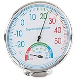 Verk Group Thermometer Hygrometer, 13x13 cm, analog Temperatur- und Luftfeuchtigkeitsmesser mit...