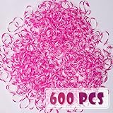 Lekebaby 600 Stück Transparentes Rosa Loom Bänder Set Kinder, Bunt Loops Gummis Starterset,...