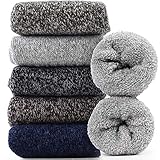Jeasona 5 Paare Wollsocken/Kuschelsocken Damen Bunte Thermo Dicke Stricksocken Für Winter für...