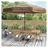 NOIRDA Großer Hawaii Sonnenschirm Bastschirm, 270 cm wasserdichter Sonnenschutz Strandschirm mit...