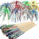 ALINK 100 Stück Cocktailspieße Cocktail Picks Feuerwerk Sticks, Feuerwerk Sticks Cocktail Deko...