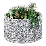 bellissa - Gabionen-Hochbeet rund Durchmesser 146cm außen 126cm innen, Höhe 80 cm - Feinmaschige...