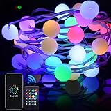 GuKKK Smart USB LED Kugel Lichterkette, RGB Lichterketten mit Fernbedienung IP65 Wasserdicht,...