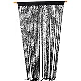 HAB & GUT -DV101- Flauschvorhang Türvorhang schwarz 90/200cm Raumteiler, Sichtschutz für...