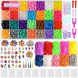 Mudo nest 20000+ Loom Bänder Set, 19,000 Bunte Loom Bänder für Kinder 38 Farben Loops Gummis mit...