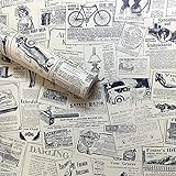 LEPENDOR Vintage Zeitung Selbstklebend gedruckt Stock Tapete schälen und Stick dekorativ...