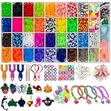 Delycazy 2200+ Loom Bänder Set, Loom Bänder Armbänder Selber Machen Armband Set mit Perlen,...