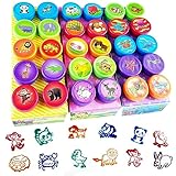 Nutabevr 30 Stück Selbstfärbende Stempel Set, Mehrfarbige Tiere Stempelset, Niedliche...
