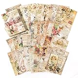 100 Stück Scrapbooking Papier Deko,Vintage Blume Bastelpapier Dekopapier,Scrapbooking...