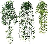Mkitnvy 3 Stück Künstliche Hängepflanzen Eukalyptus, Kunstpflanze ,Pflanzen in Iebensechter Optik...