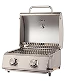 Tarrington House 2-Brenner Tisch-Gasgrill Cathan, Edelstahl, 47 x 50 x 34 cm, 4.4 kW, mit Grillrost,...