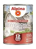 Alpina Holz-Wetterschutz-Farben – Weiß, deckend – bis zu 12 Jahre Schutz vor Witterung und...