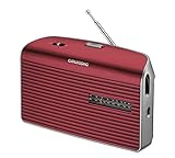 Grundig Music 60, empfangsstarkes Radio im modernen Design, red/silver, One size